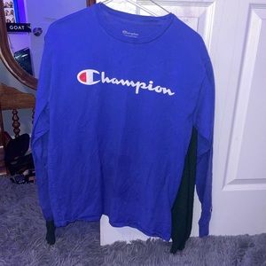 blue champion long sleeve tee